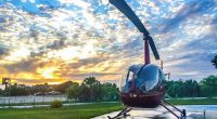 Helicopter flights above Orlando city