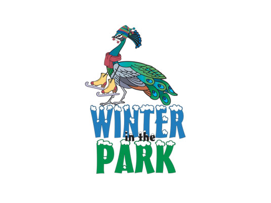 Winter in Park Ice Skating Rink in Central park of Winter Park